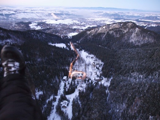 Kuźnice wieczorem widok z paralotni